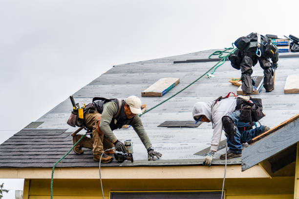 Professional Roof Installation technician working in Bath, ME